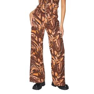 Pretty little thing Wideleg Jeans Multi Swirl  Size 2 NWT